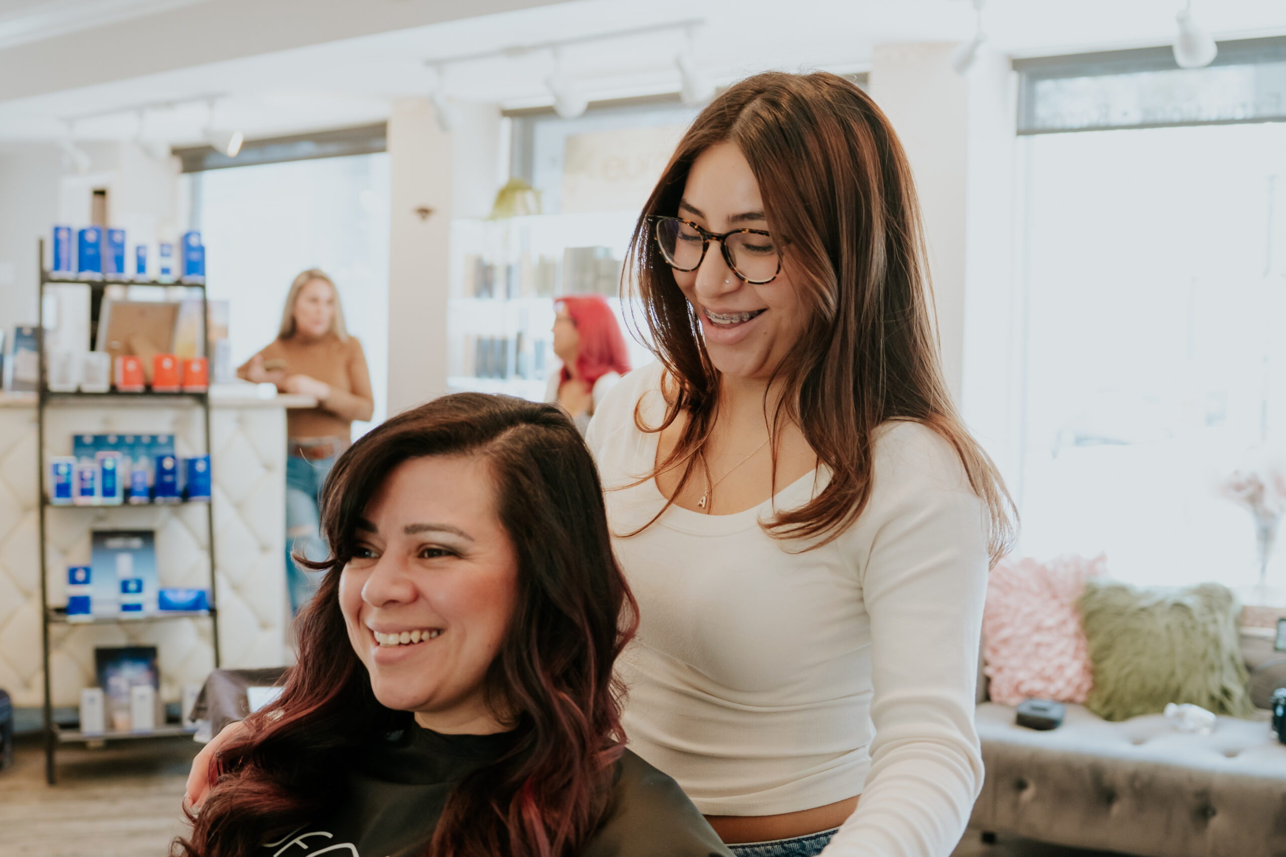 Experienced hair color specialist at Philip Edward Salon in Boston